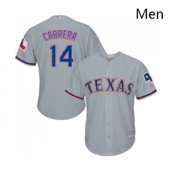 Mens Texas Rangers 14 Asdrubal Cabrera Replica Grey Road Cool Base Baseball Jersey